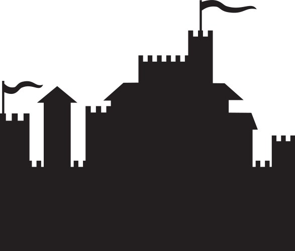 Castle tower black icon kingdom and royal Vector Image