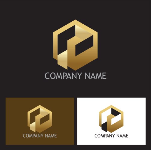 Cube 3d shape polygon logo Royalty Free Vector Image
