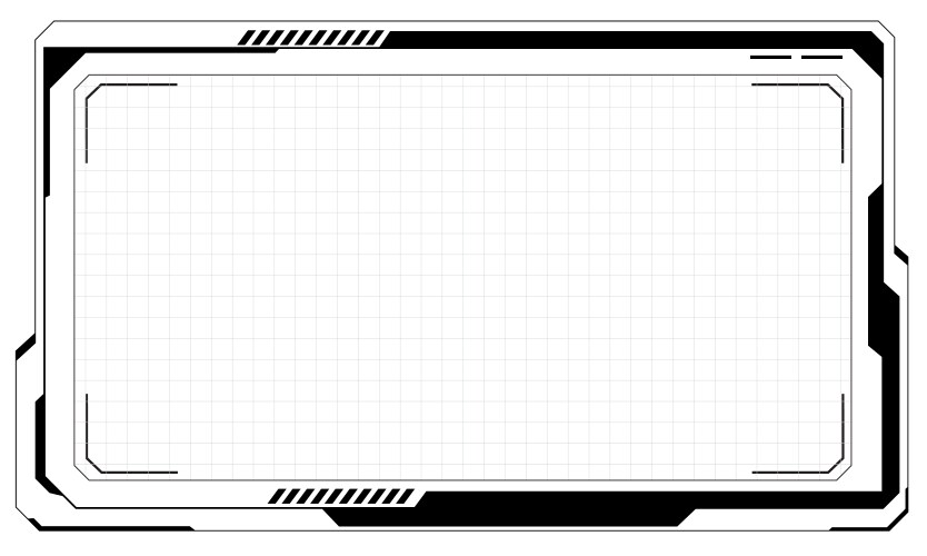 Hud frames black user interface elements design vector image
