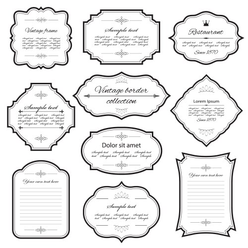 Vintage Frames and Labels Collection Vector Image