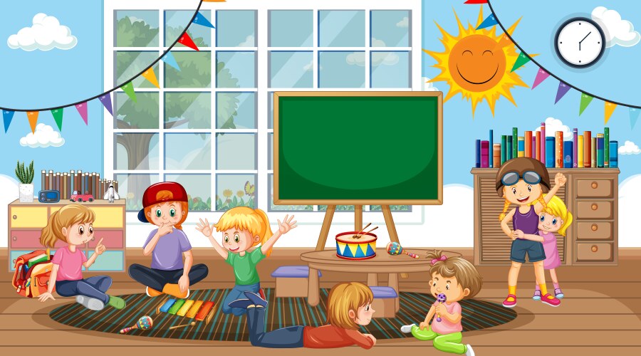 Preschool classroom Royalty Free Vector Image - VectorStock