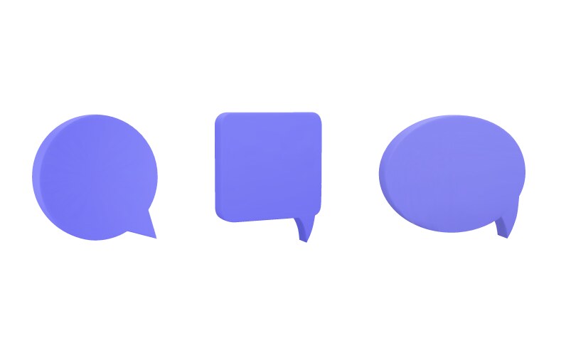 Set of empty colored text bubbles in various vector image