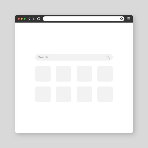 Blank web browser window with tab toolbar vector image