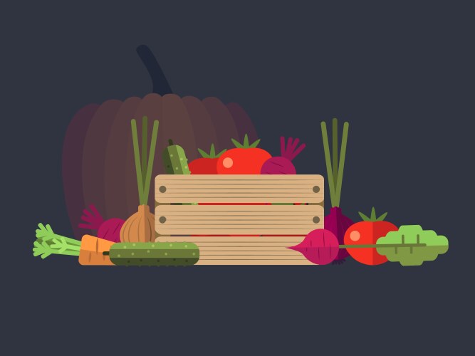 Fresh organic vegetables healthy food Royalty Free Vector