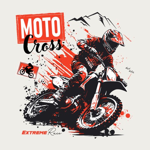 Motocross Rider Speed Vector Image