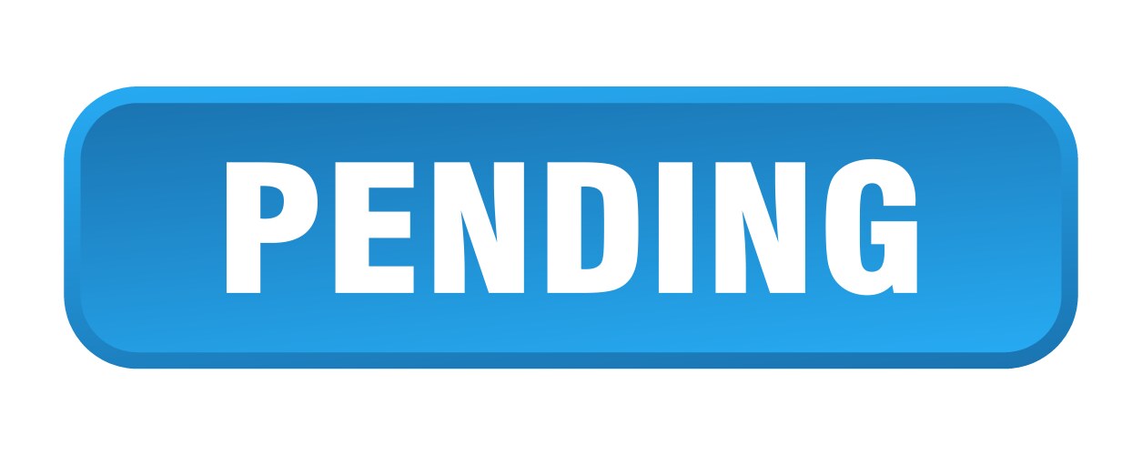 Pending button square 3d push vector image