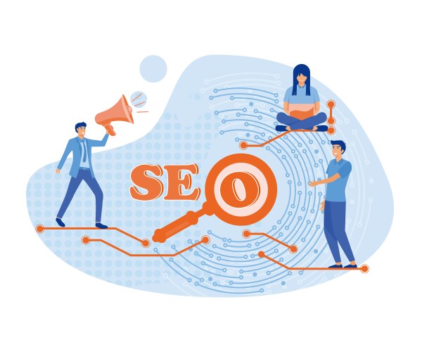 search engine optimization or social media vector image