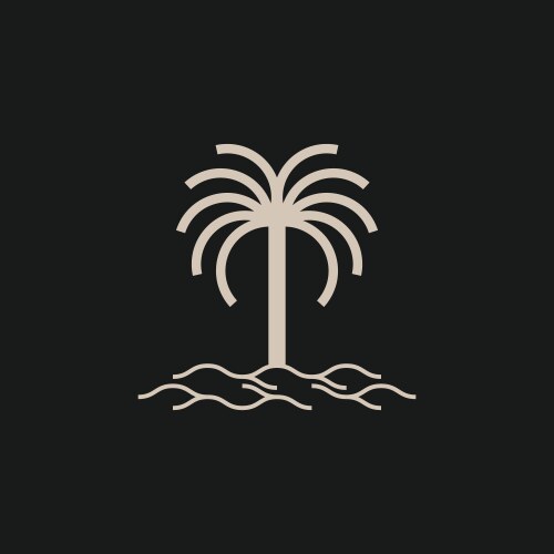 House resort palm tree tropic gold logo Royalty Free Vector