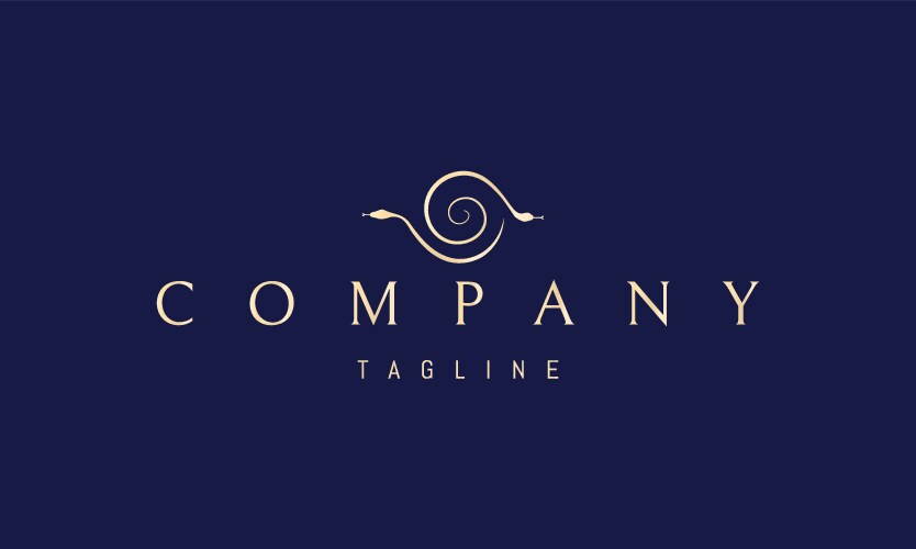 Golden logo on which an abstract image Vector Image