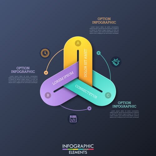 modern infographic design templates with 3 vector image vector image