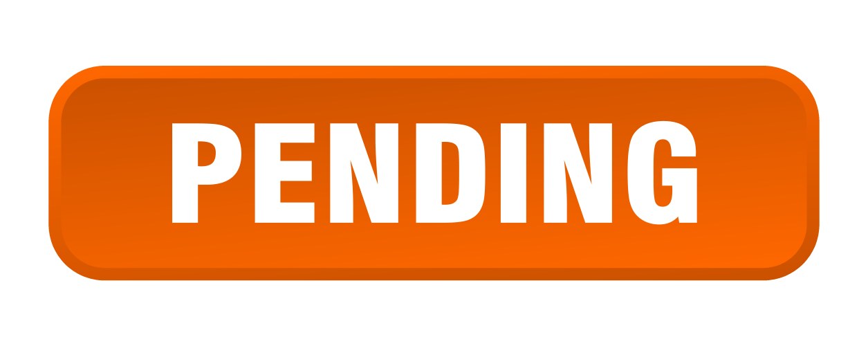 Pending button square 3d push vector image