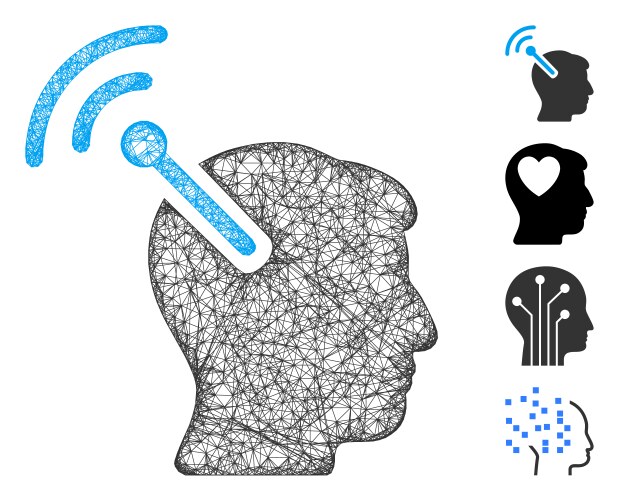 Radio neural interface web mesh vector image