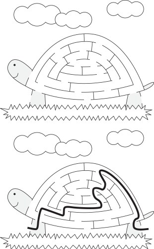 Tortoise Maze Puzzle Vector Image