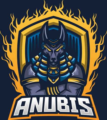 Anubis esport gaming mascot logo template Vector Image