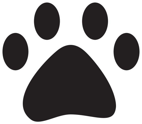 Pet Paw Print Silhouette Vector Image