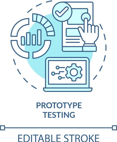 Prototype testing concept icon Royalty Free Vector Image
