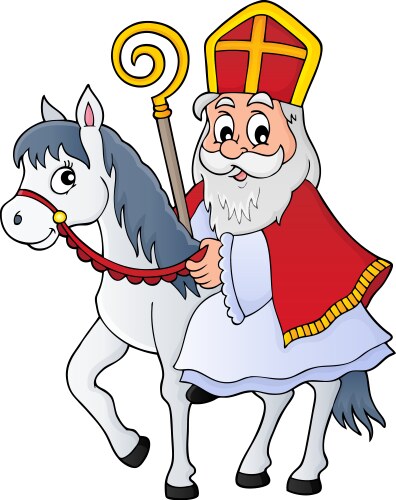 Sinterklaas Riding Horse Vector Image