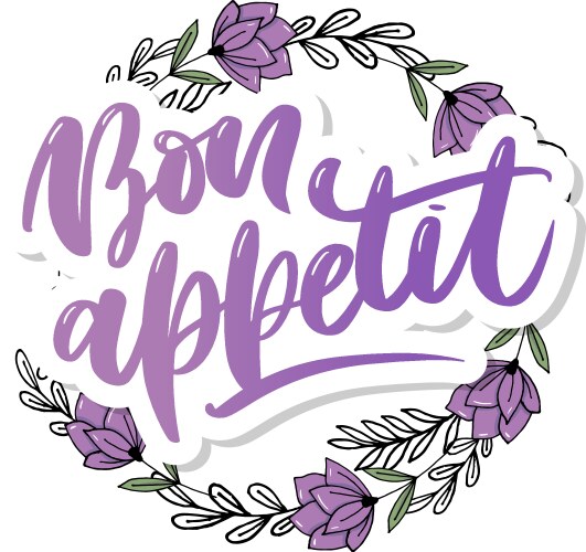 bon appetit hand drawn lettering vector image