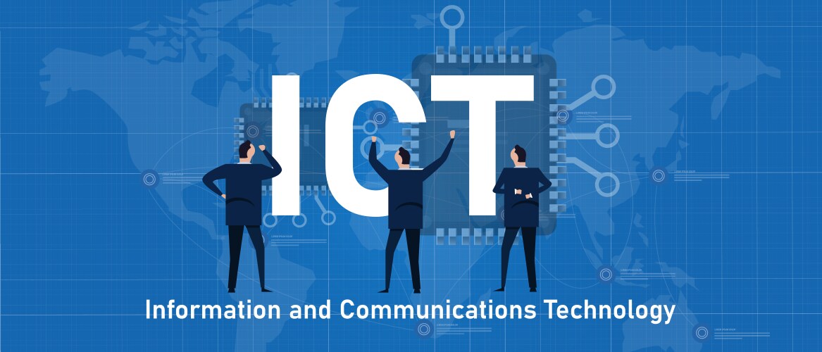 Ict information and communications technology vector image