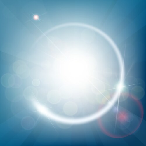 Abstract blue background with bokeh and rays vector image