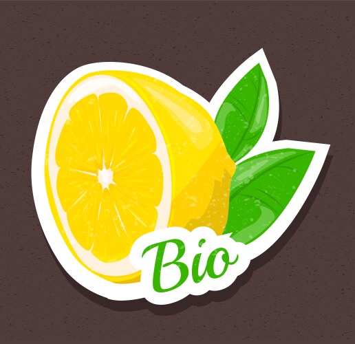 Bio lemon tag vector image