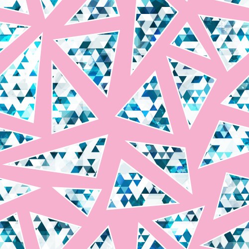 Pastel color triangle pattern with grunge effect Vector Image