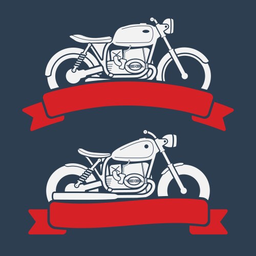 Retro motorcycle logo set Vector Image