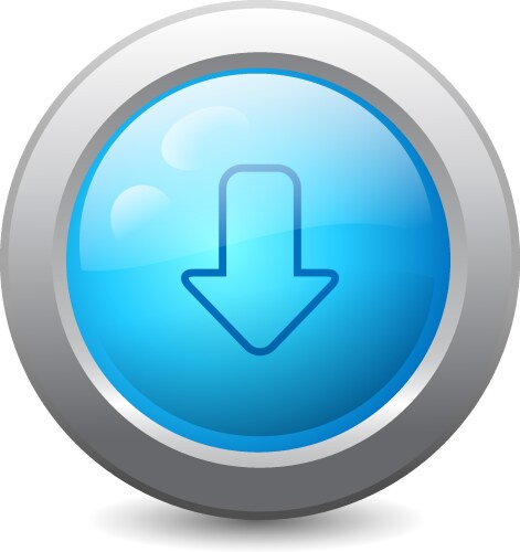Web button with down arrow vector image