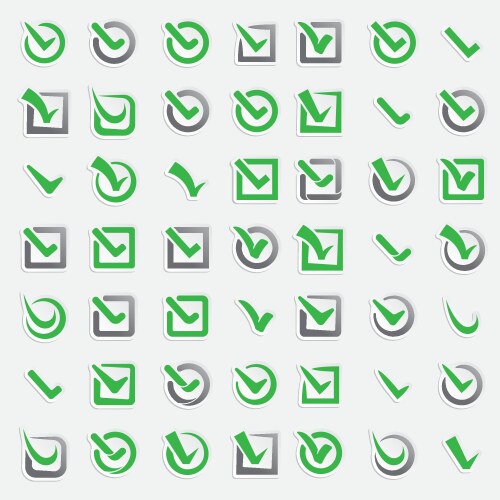 Checkbox vote marks icons set check vector image