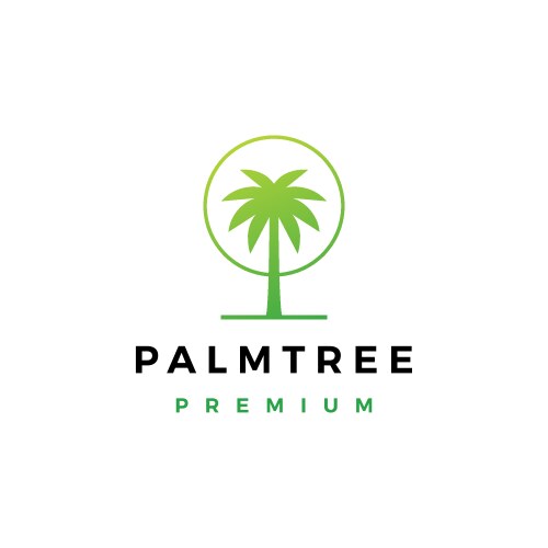 Palm tree gold logo icon Royalty Free Vector Image