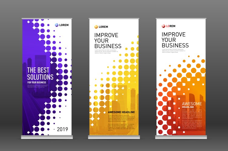 Real estate roll up banners design templates set vector image