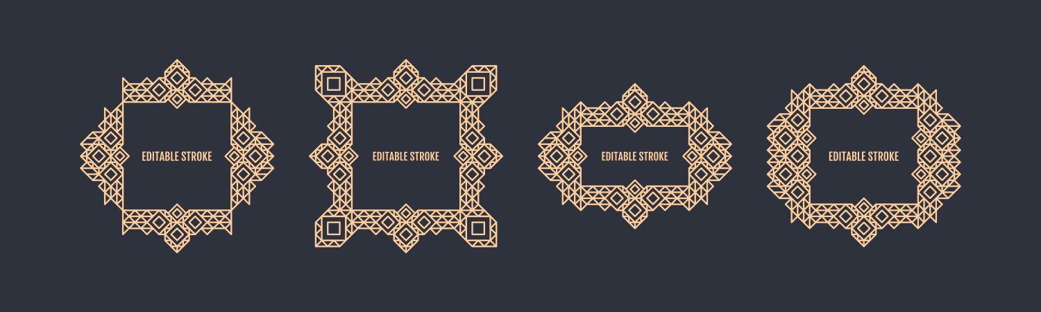 Retro frame with place for text line art design vector image