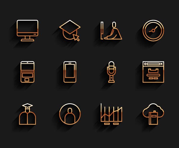 Set line student create account screen computer vector image