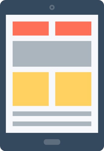Tablet computer flat web icon vector image