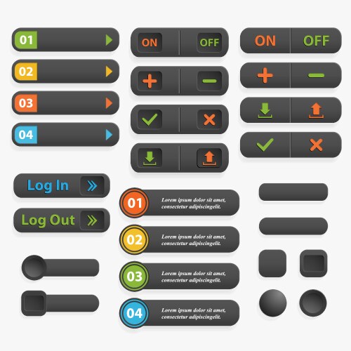 Web buttons realistic vector image