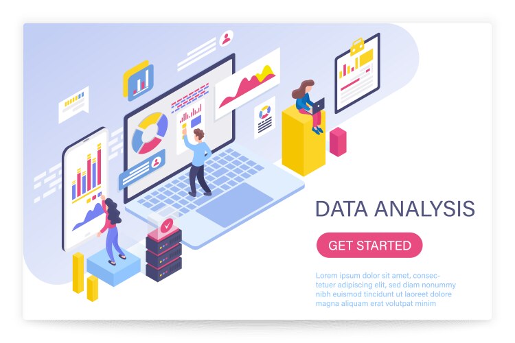 Big data 2x2 design concept Royalty Free Vector Image