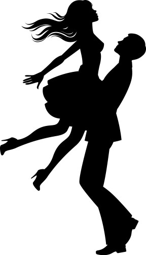 Romantic Couple Silhouette Vector Image