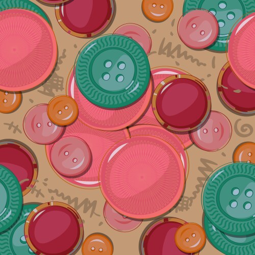 Seamless pattern with buttons vector image