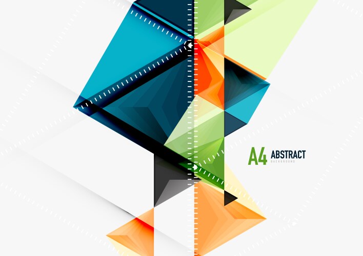 Triangular low poly a4 size geometric vector image