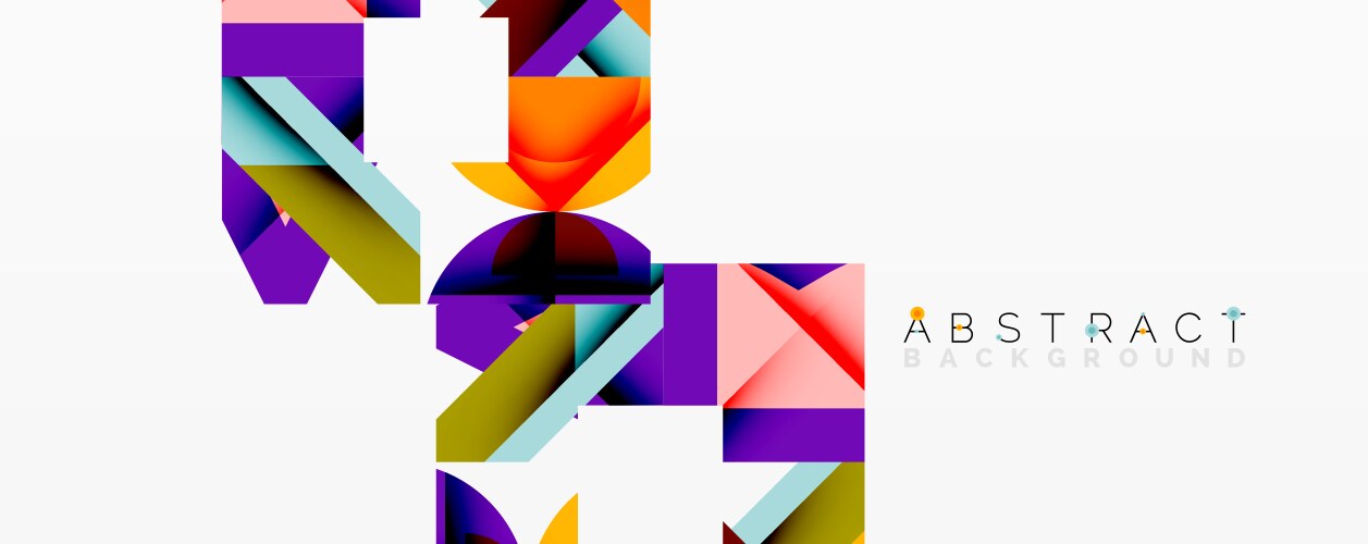 Bright geometric shapes overlap creating dynamic vector image