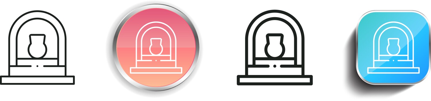 Furnace icon thin linear regular and button style vector image