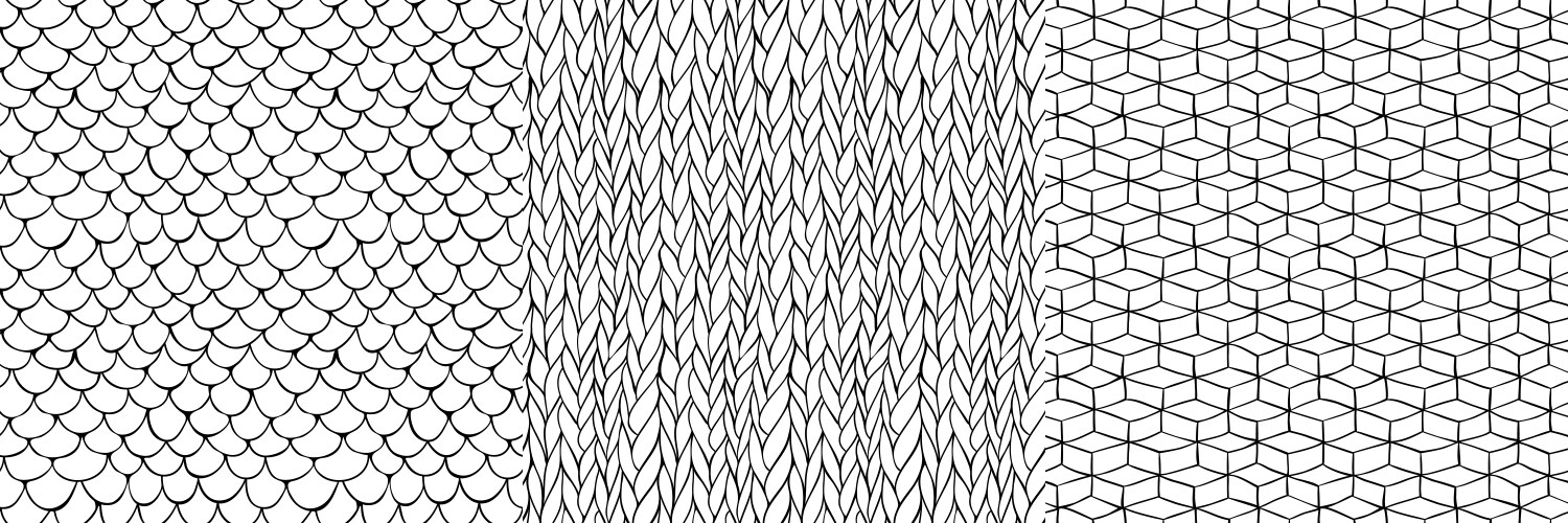 hand drawn seamless patterns and textures vector image