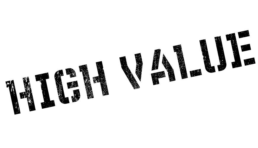High value rubber stamp Royalty Free Vector Image