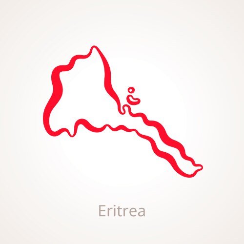 Outline map of eritrea marked with red line vektorbild