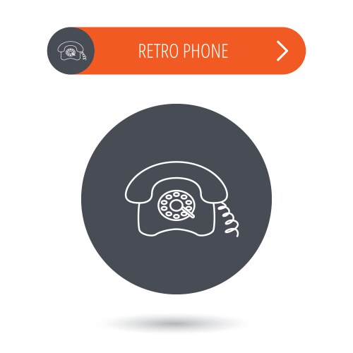 Retro phone icon old telephone sign Royalty Free Vector