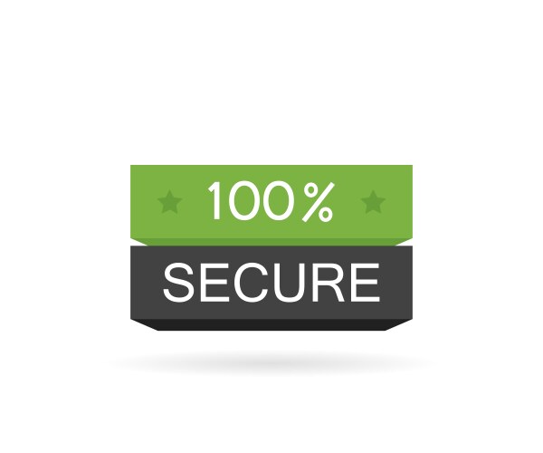 100 secure button badge for commerce website vector image