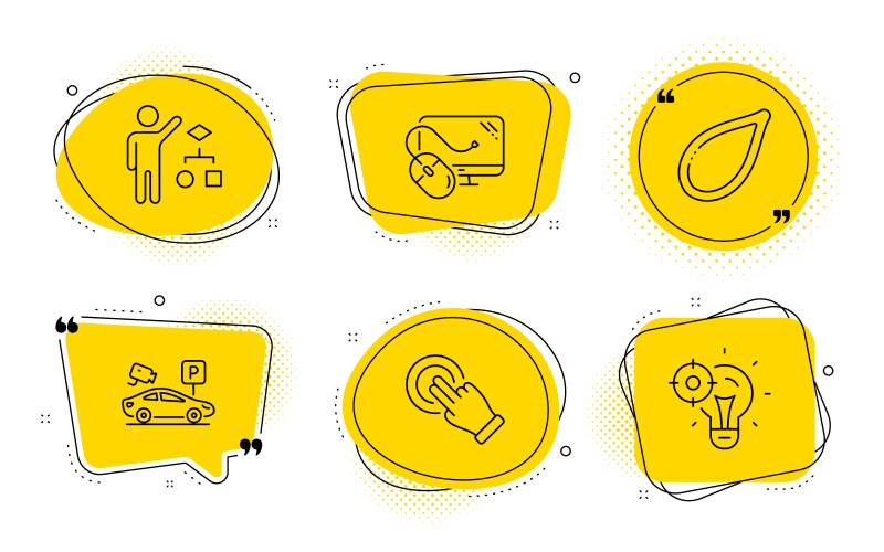 Algorithm computer mouse and pumpkin seed icons vektorbild