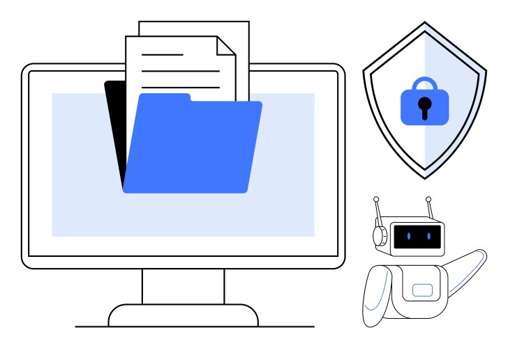 Digital file management with ai and cybersecurity vector image
