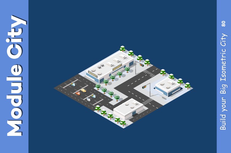 Isometric of the modern city vector image