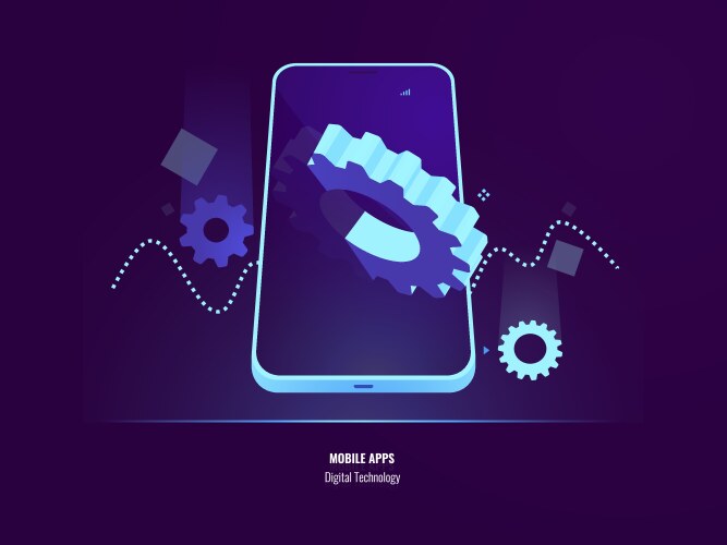 Mobile apps development application installing vector image